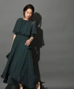 ジョーゼットギャザーマキシ フォーマルワンピース レディース お呼ばれ 結婚式