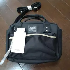 アネロ　ショルダーバック　2way ミニボストン　黒　ブラック　ポリキャンバス