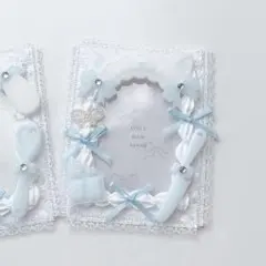 トレカケース　ホイップデコ　B8 硬化ケース　ねこ　水色　メイド