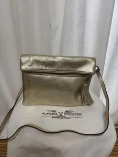 未使用　AURORA PRESTIGE ゴールドレザーショルダーバッグ