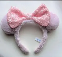 ディズニー ミニー ピンク スパンコール カチューシャ