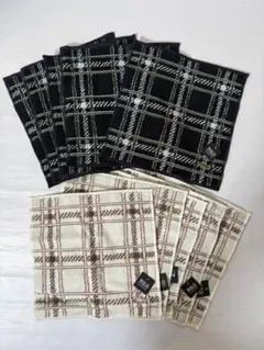 POLO チェック柄タオルハンカチ10枚セット
