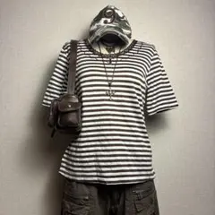 00's archive ボーダー レース装飾 半袖Tシャツ y2k 森ガール