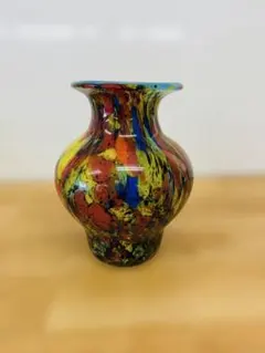 カメイガラス 花瓶 飾り壺 金彩 オブジェ 工芸品 インテリア 置物　飾り物