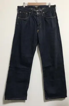 美品 濃紺 Lee COWBOY 1101ジーンズ デニム W34 L33 濃紺 Lee カウボーイ 1101 大戦 復刻 W34 青耳 センター赤タグ - メルカリ