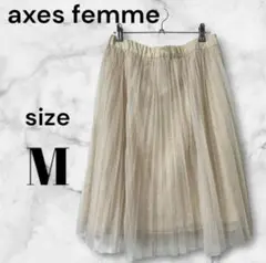 axes femme アクシーズファム プリーツ レース スカート Mひざ丈