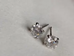 K14WG 一粒石 スタッドピアス 両耳用 - メルカリ