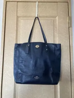COACH トートバッグ ネイビー 美品】COACH トートバッグ ネイビー レザー - メルカリ