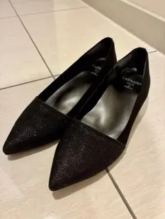 Velicoco ヴェリココ　ラメ入り黒フラットシューズ　23.5㎝