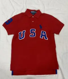 美品【希少】　ラルフローレン ビッグポニー ポロシャツ S 赤　USA