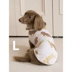 DLサイズ　ピンク新品ジェラートピケ　ダックスフンド柄カットソープルオーバー