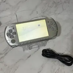 【動作品・バッテリー交換済】 PSP-3000 シルバー 銀 本体 良品 ソニー