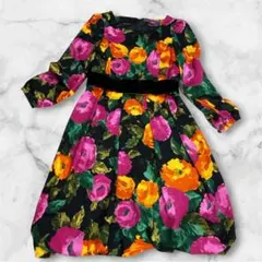 【極美品✨】エムズグレイシー オーガンジー フラワー ドレス ワンピース 40 極美品✨】エムズグレイシー オーガンジー フラワー ドレス ワンピース 40