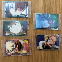 僕のヒーローアカデミア ウエハース4 5枚セット　緑谷、爆豪、轟、葉隠、ホークス