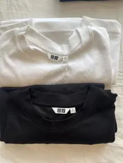 ユニクロU エアリズムコットンオーバーサイズTシャツ ブラック　ホワイト　セット