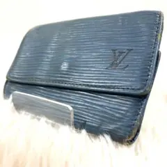 良品★ルイヴィトン　エピ　レザー　キーケース　6連フック　LVロゴ　ブルー系