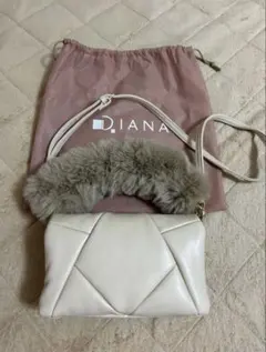 週末限定値下】 DIANA 3WAYミニバッグ アイボリー 合皮 ショルダー 