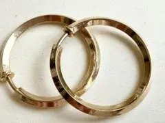 年代物 当時物 ゴールドカラー フープ 輪っか vintageリングイヤリング