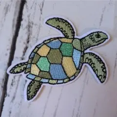 ホヌ ウミガメ 亀 海神 アイロンワッペン