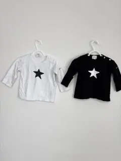 ベビー アイコニック コットン 長袖 Tシャツ "Etoile"2枚セット　双子