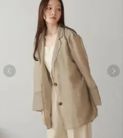 新品　タグ付き　Bab オーガンジーシアーテーラージャケット　グレージュ