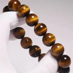 ブレスレットイエロー黄色数珠 虎晴石18mm タイガーアイパワーストーン男女兼用