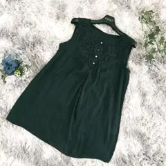 【美品】LAUTREAMONT レース切替 ノースリーブ ブラウス 38のサムネイル