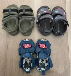 １４㎝　ベビーサンダル　３足セット