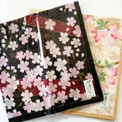 日本製 和柄 大判 ハンカチ 綿100% ２枚セット 桜 さくら