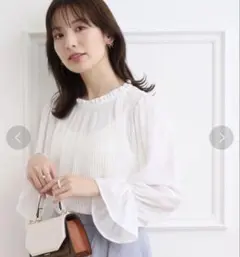 la boutique bonbonビスチェ風シフォンドットカットソー - メルカリ