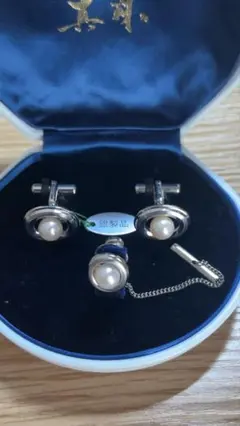 銀製品 真珠 シルバー カフスボタン