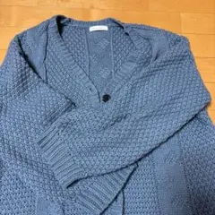 THE SHOP TK ニットカーディガン ブルー