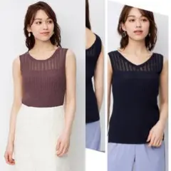 2点　【新品未使用】　タンクトップ　前後着　Ｖネック　Uネック　ノースリーブのサムネイル