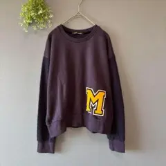 エバーフリー［F］大人カジュアル◎ワンポイントビッグロゴ刺繍◎薄手スウェット