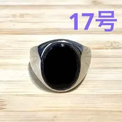 ヴィンテージ　オニキス　シグネットリング　メンズアクセサリー　【17号】