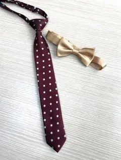 COMME CA ISM ドット柄 ネクタイ&RAIN蝶ネクタイ　2つセット