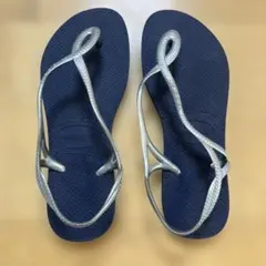 havaianas ビーチサンダル ネイビー/シルバー
