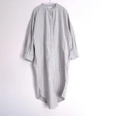 CIAOPANIC TYPY ストライプ バンドカラー ロングシャツワンピースF