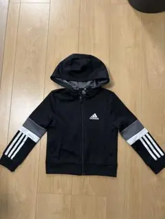adidas 110㎝　フード付きジャージ　BLACK