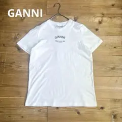 【美品】GANNI ガニー ロゴ グラフィック Tシャツ ホワイト ユニセックスのサムネイル