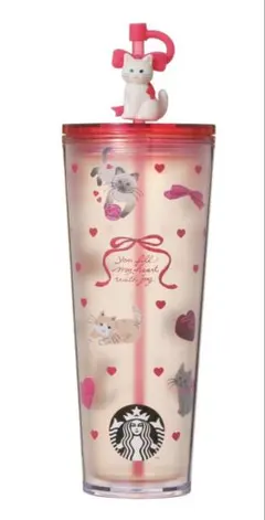 starbucksバレンタイン2026コールドカップタンブラーキャット