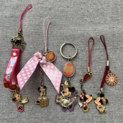 ディズニー　ミニーちゃん　ストラップ 5個セット