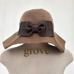 Y*i様 grove 麦わら帽子 リボン付き ブラウンのサムネイル