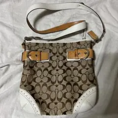COACH ショルダーバッグ ブラウン/ホワイト