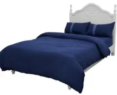 3点セット寝具カバーセット (シングル3点セット, ネイビー)