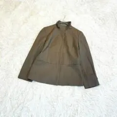 NEW YORKER スタンドカラーノーカラーウール100%ジャケット9カーキ