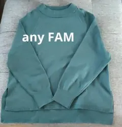 any FAM グリーン 長袖ニット Fサイズ
