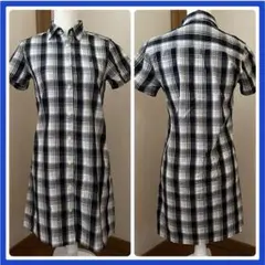 EAST BOY シャツワンピース 綿 9号　チェック　前ボタン　涼しい
