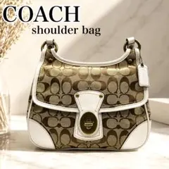 COACH コーチ シグネチャー ショルダーバッグ キャンバス ターンロック