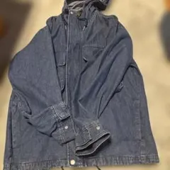 GU フード付きダークブルーデニムジャケット